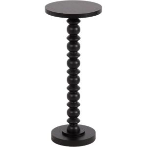 imageKate and Laurel Konya Modern Wooden Round Drink Table 10 x 10 x 23 Antique Gold TotemInspired Accent Pedestal Table with Turned Base for Use as Indoor Plant Stand or Mini Nightstand OptionBlack