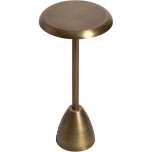imageKate and Laurel Morizet Modern Round Drink Table 10 x 10 x 22 Antique Brass Transitional Metal Martini Table with Pedestal Design for Use as Small Indoor Plant Stand or Living Room Accent
