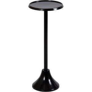 imageKate and Laurel Sanzo Modern Metal Pedestal Drink Table 9 x 9 x 23 Black Decorative Martini Table with Hammered Tabletop for Use as Indoor Plant Stand or Living Room Mini TableBlack