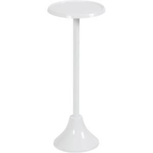 imageKate and Laurel Sanzo Modern Metal Pedestal Drink Table 9 x 9 x 23 Black Decorative Martini Table with Hammered Tabletop for Use as Indoor Plant Stand or Living Room Mini TableWhite