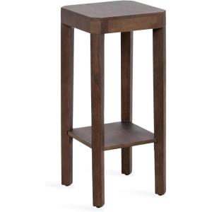 imageKate and Laurel Talcott Modern Square Wood Drink Table 12 x 12 x 28 Black Transitional Decorative TwoTier Pedestal Table for Use as Plant Stand Indoors or Living Room Decor AccentDark Brown