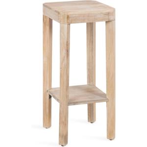 imageKate and Laurel Talcott Modern Square Wood Drink Table 12 x 12 x 28 Black Transitional Decorative TwoTier Pedestal Table for Use as Plant Stand Indoors or Living Room Decor AccentNatural