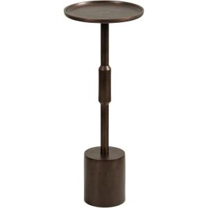 imageKate and Laurel Truxton Modern Round Metal Drink Table 9 x 9 x 22 Bronze Transitional Cast Aluminum Pedestal Table for Use as Indoor Plant Stand or Living Room Decor