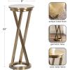 imageKate and Laurel Aja Modern Metal Round Drink Table 9 x 9 x 22 Antique Brass Decorative Geometric Pedestal Table with Circular Tabletop for Use as Metal Indoor Plant StandGold