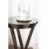 imageKate and Laurel Aja Modern Metal Round Drink Table 9 x 9 x 22 Antique Brass Decorative Geometric Pedestal Table with Circular Tabletop for Use as Metal Indoor Plant StandPewter