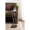 imageKate and Laurel Aja Modern Metal Round Drink Table 9 x 9 x 22 Antique Brass Decorative Geometric Pedestal Table with Circular Tabletop for Use as Metal Indoor Plant StandPewter