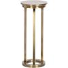 imageKate and Laurel Aja Modern Metal Round Drink Table 9 x 9 x 22 Antique Brass Decorative Geometric Pedestal Table with Circular Tabletop for Use as Metal Indoor Plant StandGold