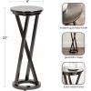 imageKate and Laurel Aja Modern Metal Round Drink Table 9 x 9 x 22 Antique Brass Decorative Geometric Pedestal Table with Circular Tabletop for Use as Metal Indoor Plant StandPewter