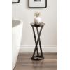 imageKate and Laurel Aja Modern Metal Round Drink Table 9 x 9 x 22 Antique Brass Decorative Geometric Pedestal Table with Circular Tabletop for Use as Metal Indoor Plant StandPewter