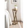 imageKate and Laurel Aja Modern Metal Round Drink Table 9 x 9 x 22 Antique Brass Decorative Geometric Pedestal Table with Circular Tabletop for Use as Metal Indoor Plant StandGold
