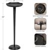 imageKate and Laurel Alessia Modern Decorative Metal Drink Table 8 x 8 x 22 White Transitional Round Cast Aluminum Pedestal Plant Stand with Rough Texture and Wavy Scalloped EdgeBlack