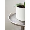 imageKate and Laurel Alessia Modern Decorative Metal Drink Table 8 x 8 x 22 White Transitional Round Cast Aluminum Pedestal Plant Stand with Rough Texture and Wavy Scalloped EdgeSilver