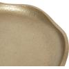 imageKate and Laurel Alessia Modern Decorative Metal Drink Table 8 x 8 x 22 White Transitional Round Cast Aluminum Pedestal Plant Stand with Rough Texture and Wavy Scalloped EdgeGold