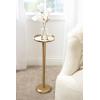 imageKate and Laurel Alessia Modern Decorative Metal Drink Table 8 x 8 x 22 White Transitional Round Cast Aluminum Pedestal Plant Stand with Rough Texture and Wavy Scalloped EdgeGold