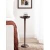 imageKate and Laurel Alessia Modern Decorative Metal Drink Table 8 x 8 x 22 White Transitional Round Cast Aluminum Pedestal Plant Stand with Rough Texture and Wavy Scalloped EdgeBronze