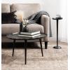 imageKate and Laurel Alessia Modern Decorative Metal Drink Table 8 x 8 x 22 White Transitional Round Cast Aluminum Pedestal Plant Stand with Rough Texture and Wavy Scalloped EdgeBlack