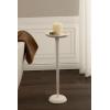 imageKate and Laurel Alessia Modern Decorative Metal Drink Table 8 x 8 x 22 White Transitional Round Cast Aluminum Pedestal Plant Stand with Rough Texture and Wavy Scalloped EdgeWhite
