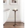 imageKate and Laurel Alessia Modern Decorative Metal Drink Table 8 x 8 x 22 White Transitional Round Cast Aluminum Pedestal Plant Stand with Rough Texture and Wavy Scalloped EdgeBronze