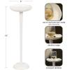 imageKate and Laurel Alessia Modern Decorative Metal Drink Table 8 x 8 x 22 White Transitional Round Cast Aluminum Pedestal Plant Stand with Rough Texture and Wavy Scalloped EdgeWhite