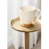 imageKate and Laurel Alessia Modern Decorative Metal Drink Table 8 x 8 x 22 White Transitional Round Cast Aluminum Pedestal Plant Stand with Rough Texture and Wavy Scalloped EdgeGold