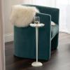 imageKate and Laurel Alessia Modern Decorative Metal Drink Table 8 x 8 x 22 White Transitional Round Cast Aluminum Pedestal Plant Stand with Rough Texture and Wavy Scalloped EdgeWhite