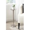 imageKate and Laurel Alessia Modern Decorative Metal Drink Table 8 x 8 x 22 White Transitional Round Cast Aluminum Pedestal Plant Stand with Rough Texture and Wavy Scalloped EdgeSilver