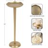 imageKate and Laurel Alessia Modern Decorative Metal Drink Table 8 x 8 x 22 White Transitional Round Cast Aluminum Pedestal Plant Stand with Rough Texture and Wavy Scalloped EdgeGold