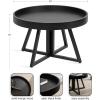 imageKate and Laurel Avery Modern Wooden Round Coffee Table 30 x 30 x 18 Black Decorative Transitional Living Room Coffee Table for Storage and DisplayBlack