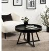imageKate and Laurel Avery Modern Wooden Round Coffee Table 30 x 30 x 18 Black Decorative Transitional Living Room Coffee Table for Storage and DisplayBlack