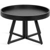 imageKate and Laurel Avery Modern Wooden Round Coffee Table 30 x 30 x 18 Black Decorative Transitional Living Room Coffee Table for Storage and DisplayBlack