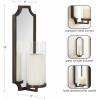imageKate and Laurel Ciel Glam Mirrored Wall Sconce 6 x 5 x 16 Black Modern Scalloped Candle Holder with Removable Glass Cylinder and Mirror for Bathroom or Bedroom Wall DecorBronze