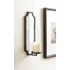 imageKate and Laurel Ciel Glam Mirrored Wall Sconce 6 x 5 x 16 Black Modern Scalloped Candle Holder with Removable Glass Cylinder and Mirror for Bathroom or Bedroom Wall DecorBronze