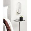 imageKate and Laurel Ciel Glam Mirrored Wall Sconce 6 x 5 x 16 Black Modern Scalloped Candle Holder with Removable Glass Cylinder and Mirror for Bathroom or Bedroom Wall DecorSilver