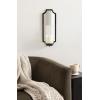 imageKate and Laurel Ciel Glam Mirrored Wall Sconce 6 x 5 x 16 Black Modern Scalloped Candle Holder with Removable Glass Cylinder and Mirror for Bathroom or Bedroom Wall DecorBlack