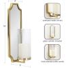 imageKate and Laurel Ciel Glam Mirrored Wall Sconce 6 x 5 x 16 Black Modern Scalloped Candle Holder with Removable Glass Cylinder and Mirror for Bathroom or Bedroom Wall DecorGold