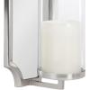 imageKate and Laurel Ciel Glam Mirrored Wall Sconce 6 x 5 x 16 Black Modern Scalloped Candle Holder with Removable Glass Cylinder and Mirror for Bathroom or Bedroom Wall DecorSilver