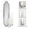 imageKate and Laurel Ciel Glam Mirrored Wall Sconce 6 x 5 x 16 Black Modern Scalloped Candle Holder with Removable Glass Cylinder and Mirror for Bathroom or Bedroom Wall DecorSilver