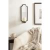 imageKate and Laurel Ciel Glam Mirrored Wall Sconce 6 x 5 x 16 Black Modern Scalloped Candle Holder with Removable Glass Cylinder and Mirror for Bathroom or Bedroom Wall DecorBronze
