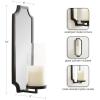 imageKate and Laurel Ciel Glam Mirrored Wall Sconce 6 x 5 x 16 Black Modern Scalloped Candle Holder with Removable Glass Cylinder and Mirror for Bathroom or Bedroom Wall DecorBlack