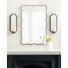 imageKate and Laurel Ciel Glam Mirrored Wall Sconce 6 x 5 x 16 Black Modern Scalloped Candle Holder with Removable Glass Cylinder and Mirror for Bathroom or Bedroom Wall DecorBronze