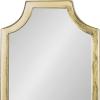 imageKate and Laurel Ciel Glam Mirrored Wall Sconce 6 x 5 x 16 Black Modern Scalloped Candle Holder with Removable Glass Cylinder and Mirror for Bathroom or Bedroom Wall DecorGold