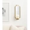 imageKate and Laurel Ciel Glam Mirrored Wall Sconce 6 x 5 x 16 Black Modern Scalloped Candle Holder with Removable Glass Cylinder and Mirror for Bathroom or Bedroom Wall DecorGold