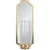 imageKate and Laurel Ciel Glam Mirrored Wall Sconce 6 x 5 x 16 Black Modern Scalloped Candle Holder with Removable Glass Cylinder and Mirror for Bathroom or Bedroom Wall DecorGold