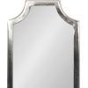 imageKate and Laurel Ciel Glam Mirrored Wall Sconce 6 x 5 x 16 Black Modern Scalloped Candle Holder with Removable Glass Cylinder and Mirror for Bathroom or Bedroom Wall DecorSilver