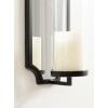 imageKate and Laurel Ciel Glam Mirrored Wall Sconce 6 x 5 x 16 Black Modern Scalloped Candle Holder with Removable Glass Cylinder and Mirror for Bathroom or Bedroom Wall DecorBlack