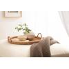 imageKate and Laurel Cormont Modern Round Woven Rattan Tray with Handles 23 Inch Diameter Natural Rattan Decorative Circle Boho Tray for Use as Versatile Ottoman Tray or Serving PlatterNatural
