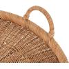 imageKate and Laurel Cormont Modern Round Woven Rattan Tray with Handles 23 Inch Diameter Natural Rattan Decorative Circle Boho Tray for Use as Versatile Ottoman Tray or Serving PlatterNatural