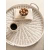 imageKate and Laurel Cormont Modern Round Woven Rattan Tray with Handles 23 Inch Diameter Natural Rattan Decorative Circle Boho Tray for Use as Versatile Ottoman Tray or Serving PlatterWhite