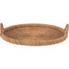 imageKate and Laurel Cormont Modern Round Woven Rattan Tray with Handles 23 Inch Diameter Natural Rattan Decorative Circle Boho Tray for Use as Versatile Ottoman Tray or Serving PlatterNatural