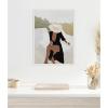 imageKate and Laurel Elegant Womanin Hat Framed Canvas Wall Art by July Art Prints 18 x 24 Sylvie Beaded White Modern People Beach Abstract Art for Wall Decor Living Room Bedroom